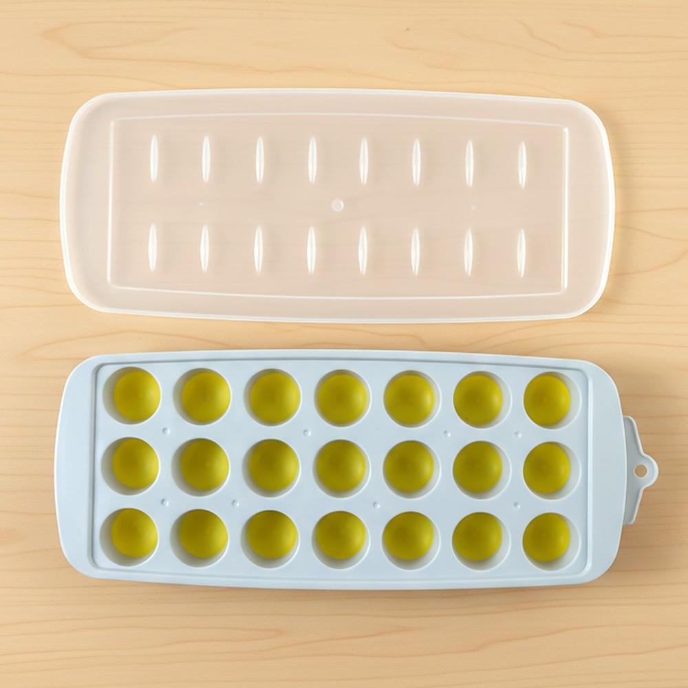 Round Ball Ice Cube Tray with Lid 21 Grid Ice Mold Tray (1 Pc)
