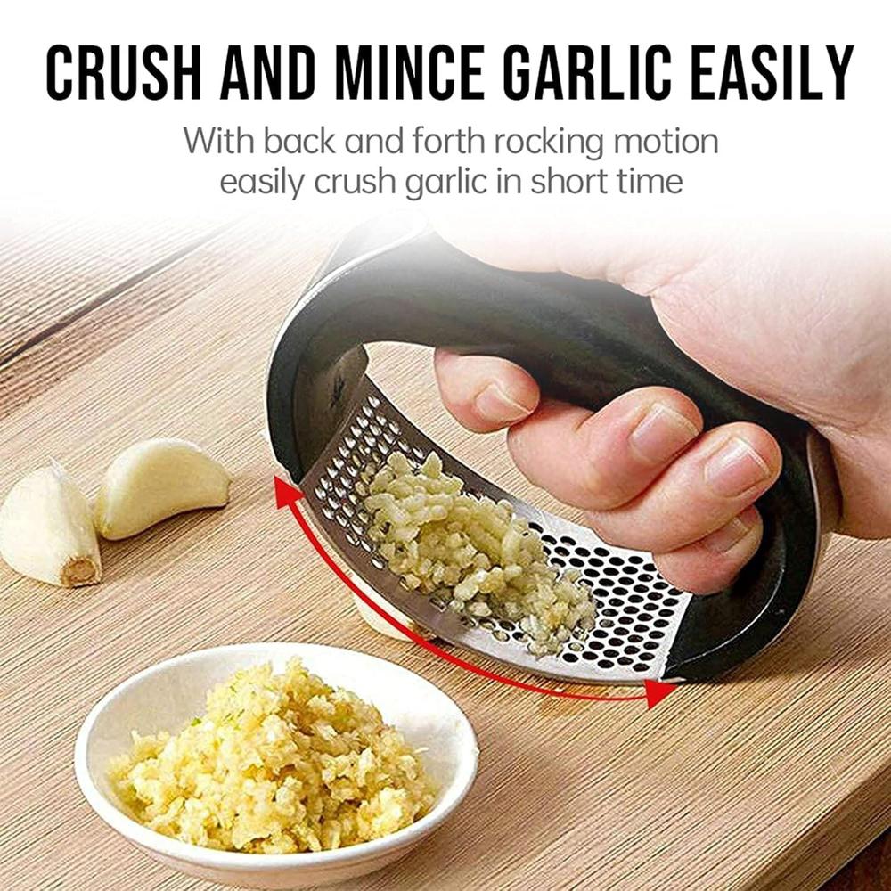 Heavy-Duty Garlic Press Tool with Spoon Set (2 Pc Set)