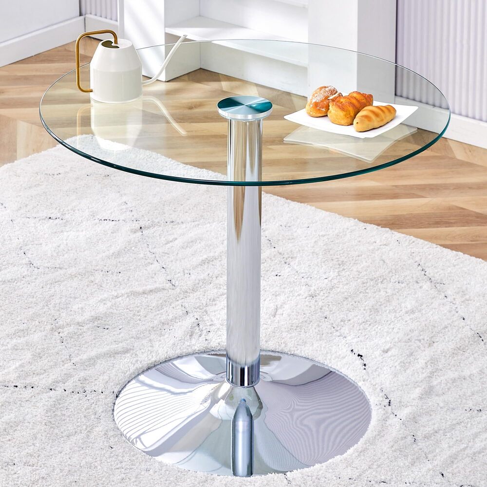 Glass Round Table - Color: Copper Color