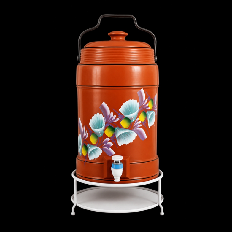 Clay handle water pot