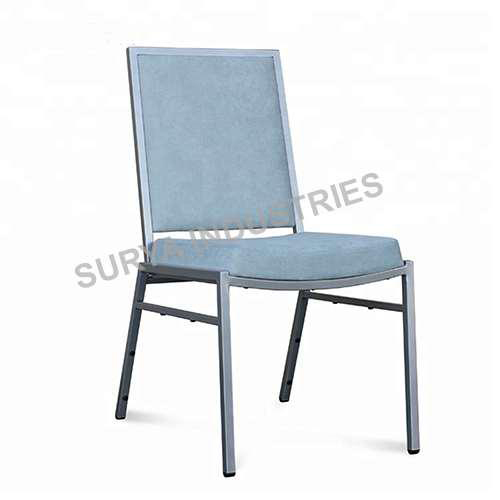 Grey High-Back Upholstered Banquet Chair with Metal Frame | Banquet Chair