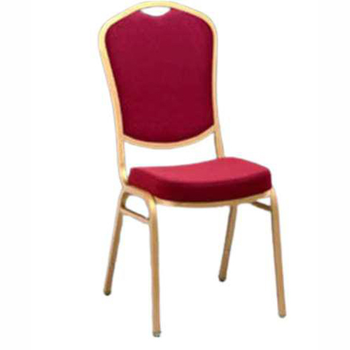 Maroon High-Back Banquet Chair with Gold Metal Frame | Banquet Chair