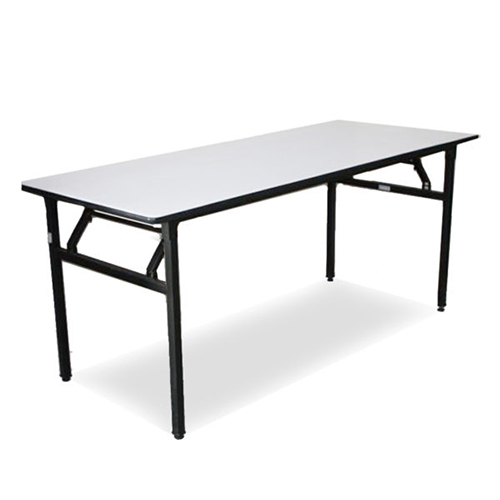 Conference Banquet Table - Steel Frame, 6ft x 2.5ft, White Laminate Top | Foldable Legs, PVC Edges, 120kg Load Capacity