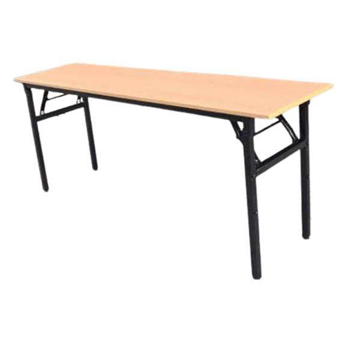 Deluxe Banquet Table - Laminated Light Wood 1800x450x750mm, Folding Steel Legs, Sealed Edges, Portable