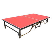 Restaurant Indoor Table Tennis - 18mm Mdf Top, 2740x1525x760mm, Red Surface, Portable With Lockable Wheels