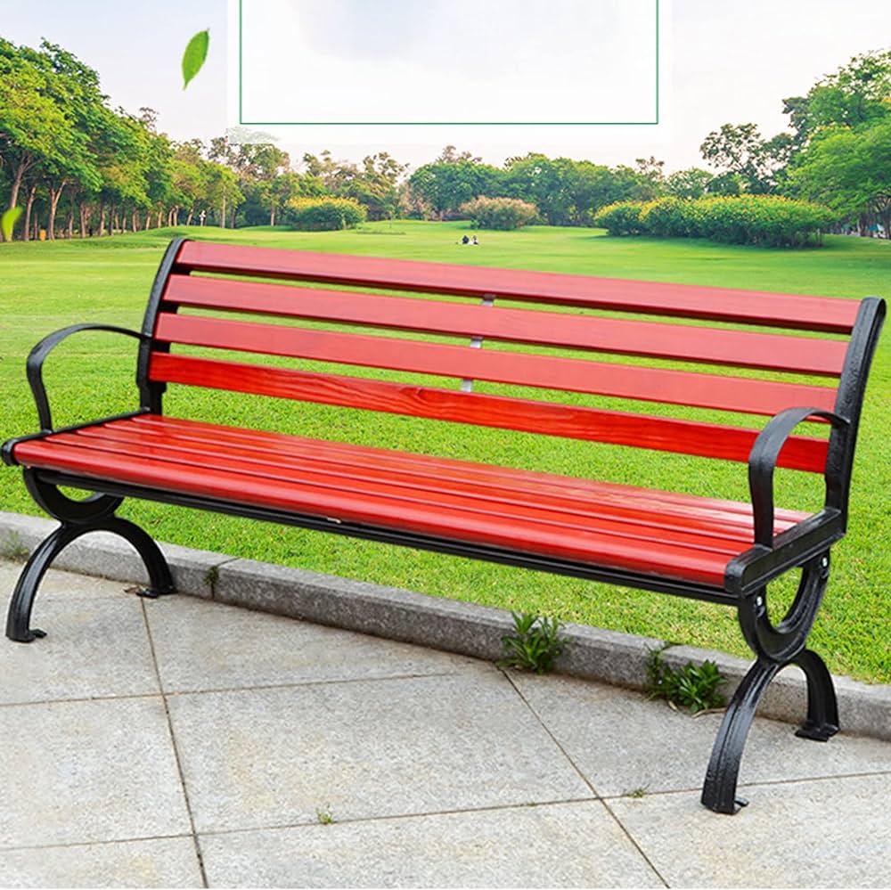 SIS 5 Garden Bench - Powder-Coated Steel, 180x70 cm, Beige Cushion | Suspended Lounger, Canopy Shade, Removable Washable Cushion