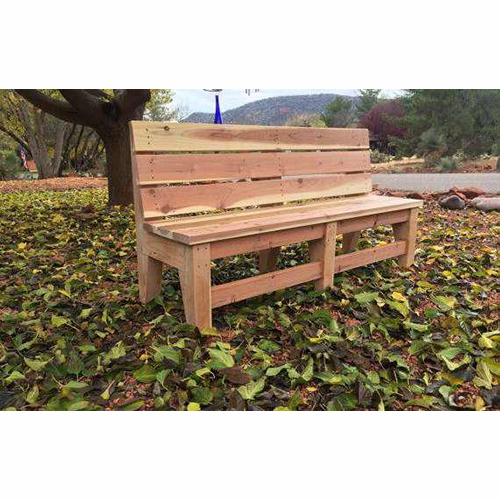 SIGB 7 - Wood Garden Bench, 4 Feet, Natural Finish | Eco-Friendly, Weather-Resistant, High Backrest Seating
