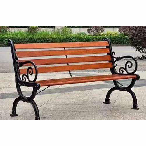 SIGB 8 - Metal and Hardwood, 1500mm, Brown and Black | Ergonomic Seat, Decorative Armrest Scrolls, Corrosion Resistant Finish