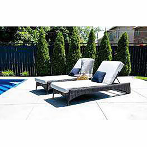 SIPL 2 Poolside Loungers - Synthetic Rattan, 2000x750 mm, Dark Brown Frame | Adjustable Backrest, Weather Resistant Cushions