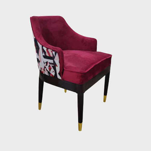 Canyon Outdoor Chair - Engineered Hardwood Frame, 60 cm, Maroon Velvet, Gold-Tip Legs | No Assembly, Indoor/Outdoor Use