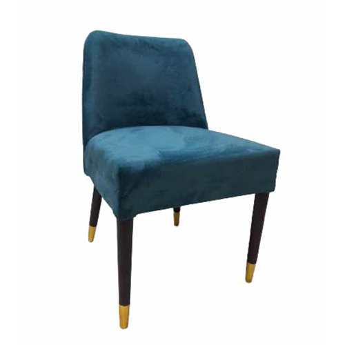 Nordic Outdoor Chair - Velvet Upholstery, Solid Hardwood Legs with Gold Capping, 48 cm Seat Height
