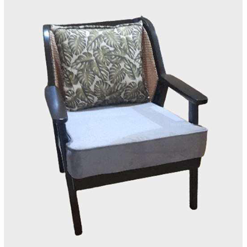 Garden Classic Outdoor Chairs - Solid Wood 55x60x85 Cm, Dark Brown Frame With Grey Cushion, Weatherproof Design