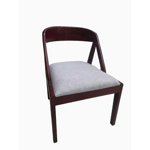 Contemporary Garden Outdoor Chair - Solid Hardwood Frame, 18-20 Inch Seat, Dark Wood, Linen/Velvet Upholstery | Cushioned Seat, Low-Back, Sleek Design