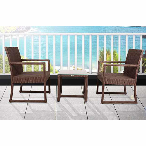Evergreen Outdoor Chair - Wicker Rattan with Powder-Coated Steel, Matte Brown | High Back, Armrests, Weatherproof