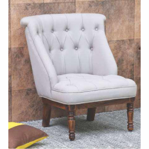 Minimalist Wood Chair - Solid Wood, Standard Size, Light Grey Upholstery | Tufted High Backrest, Ergonomic, Eco-Friendly Materials