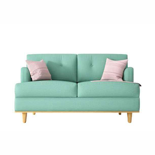 Designer Rstaurant Sofa - Solid Wood 1500x800x850 mm Mint Green with Light Pink Cushions | Eco-Friendly Fire Retardant Removable Cushions