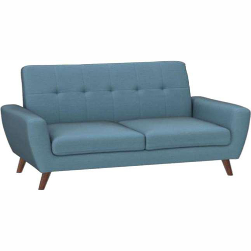 SIRS 80 Antique Sofa - Fabric & Solid Wood, 180x80x85 cm, Sky Blue | Button-Tufted, Mid-Century, Handcrafted