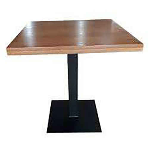 Crown Dining Table - Engineered Wood & Mild Steel, 24x24x30 Inches, Brown & Black | Scratch Resistant, Water Resistant, Powder Coated Base