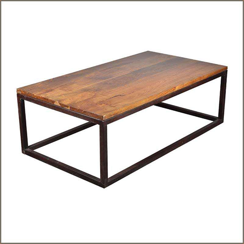 Compact Restaurant Table - Solid Acacia Wood 120x60x45 cm, Black Powder-Coated Steel Frame, Eco-Friendly Design
