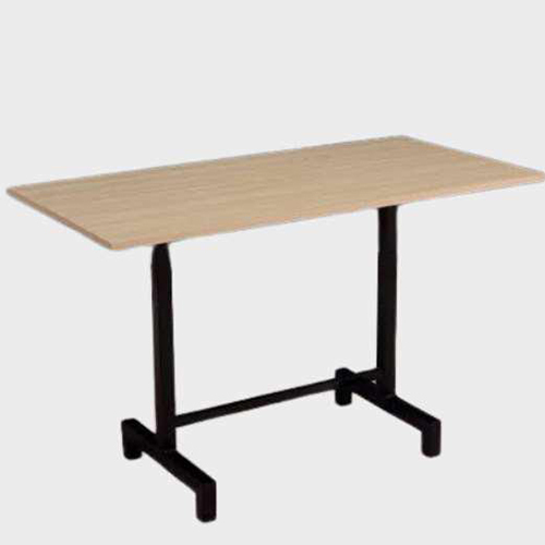 Elite Dining Table - 18mm Natural Wood Top, 1200x600x760mm, Black Powder-Coated T-Leg Base, PVC Edge Banded, Scratch & Moisture Resistant