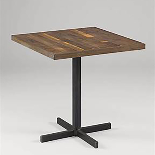 Stackable Dining Table - Solid Hardwood Top 750x750x750 mm, Walnut Brown with Black Steel Base, Scratch-Resistant Water and Stain Resistant Finish, Anti-Skid Pads