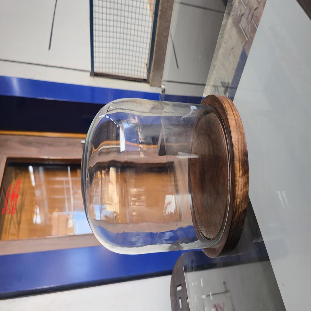 Medium U Glass Shape Glass Dome with Wooden Base