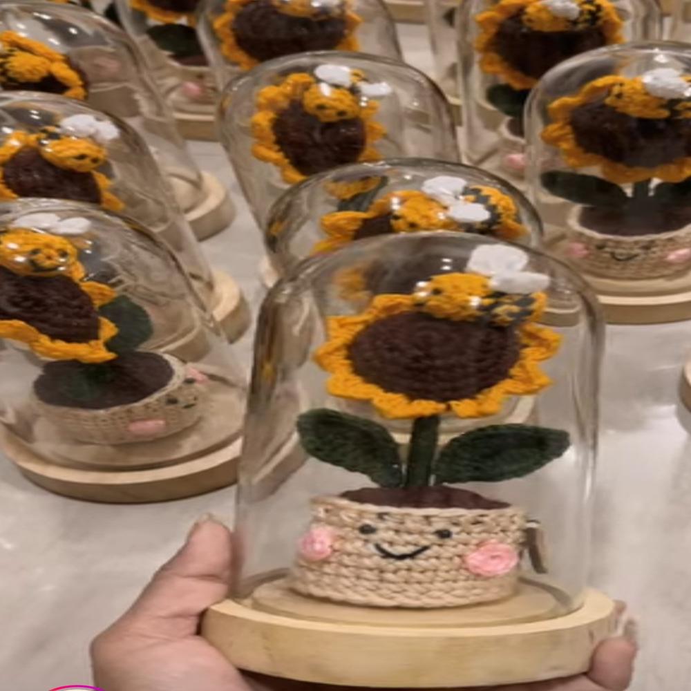 Small U Shape Glass Dome with Wooden Base