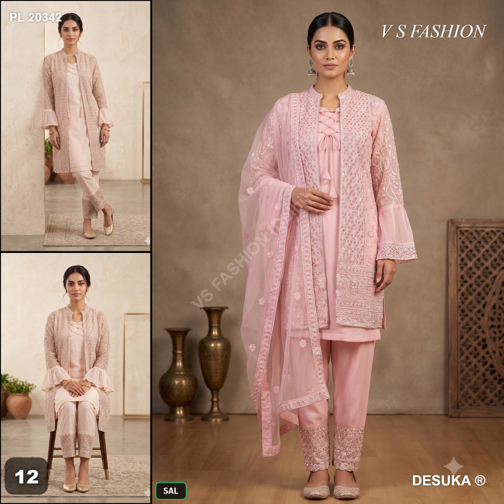 Degsiner Ethnic Jacket Set - Color: Blush Pink