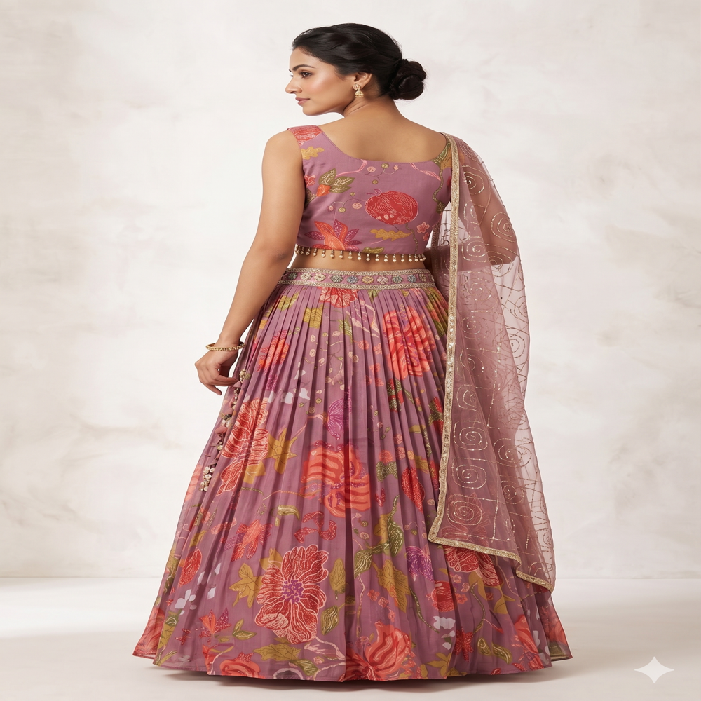 CTP-60227 Floral Crop Top With Aari Work