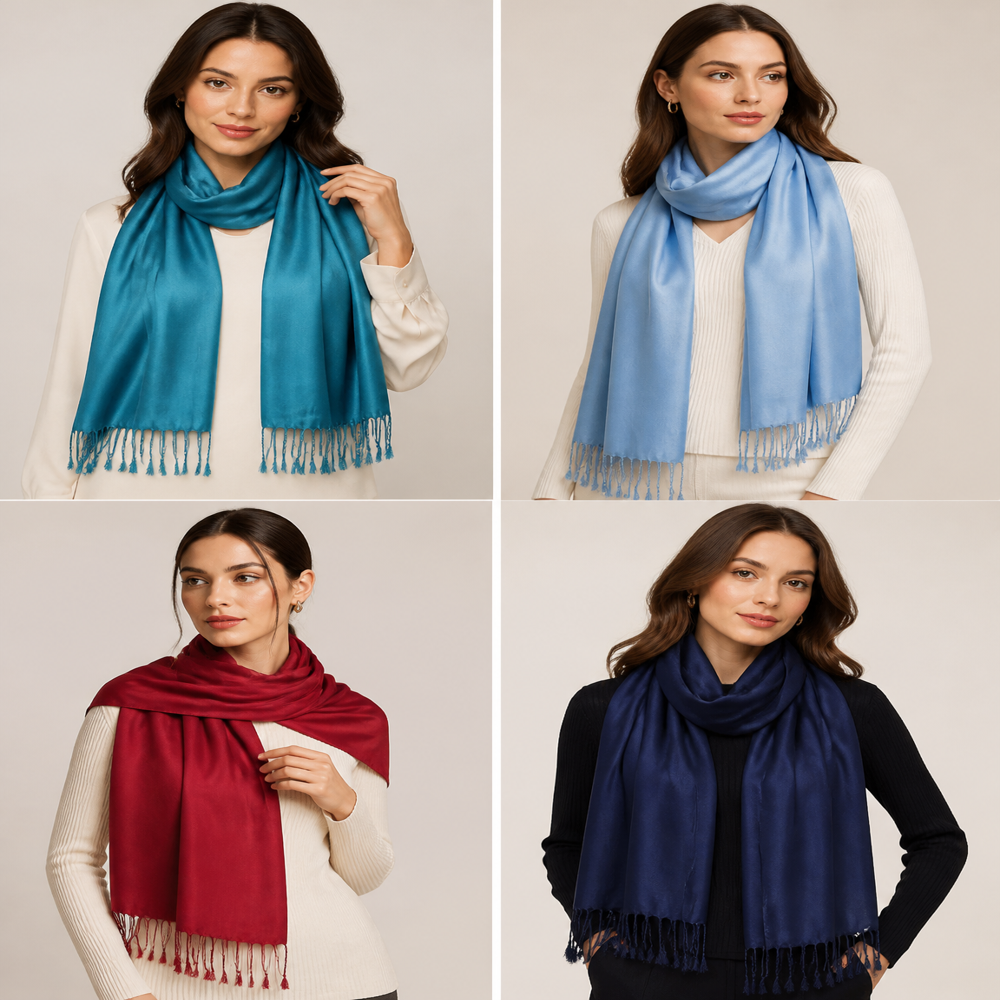 Poly Viscose Solid Color Stoles - Gender: Female