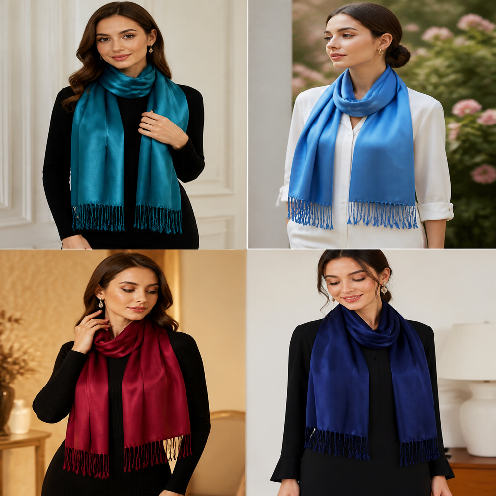 Poly Viscose Solid Color Stoles - Gender: Female