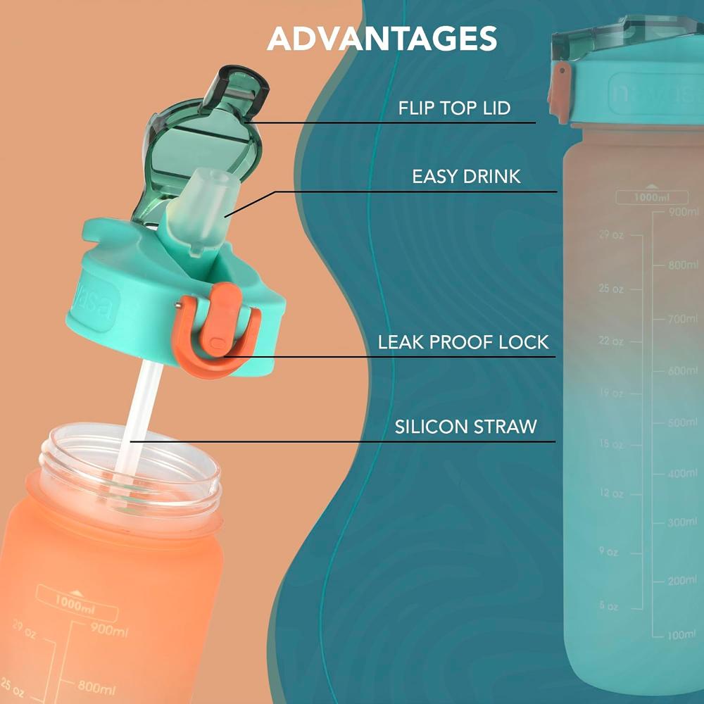 Nayasa Unbreakable Apollo 1100ml Plastic Water Bottle