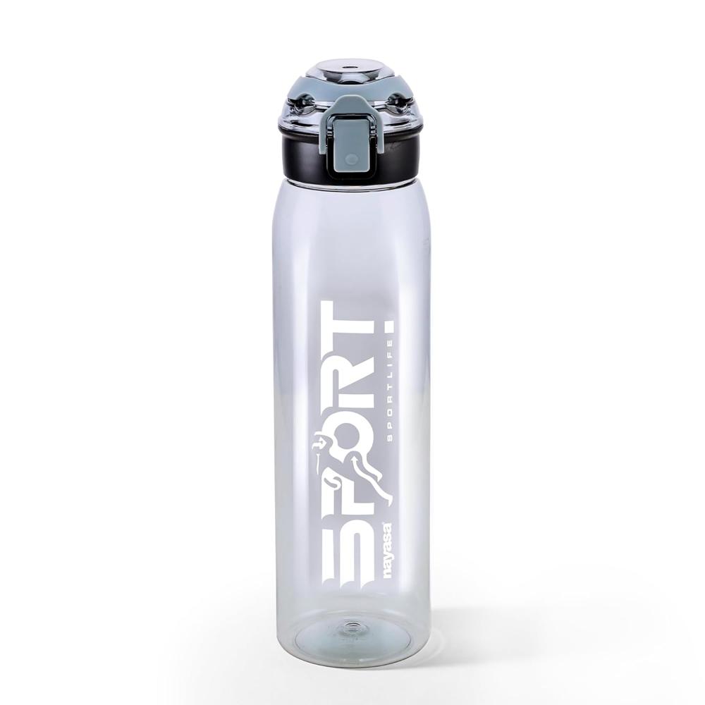 Nayasa Turbine 1000 Ml Bpa Free Plastic Water Bottle | Leak Proof | Unbreakable | Wide Mouth With Scale | Sports Bottle | Black - Capacity: 1 Ltr
