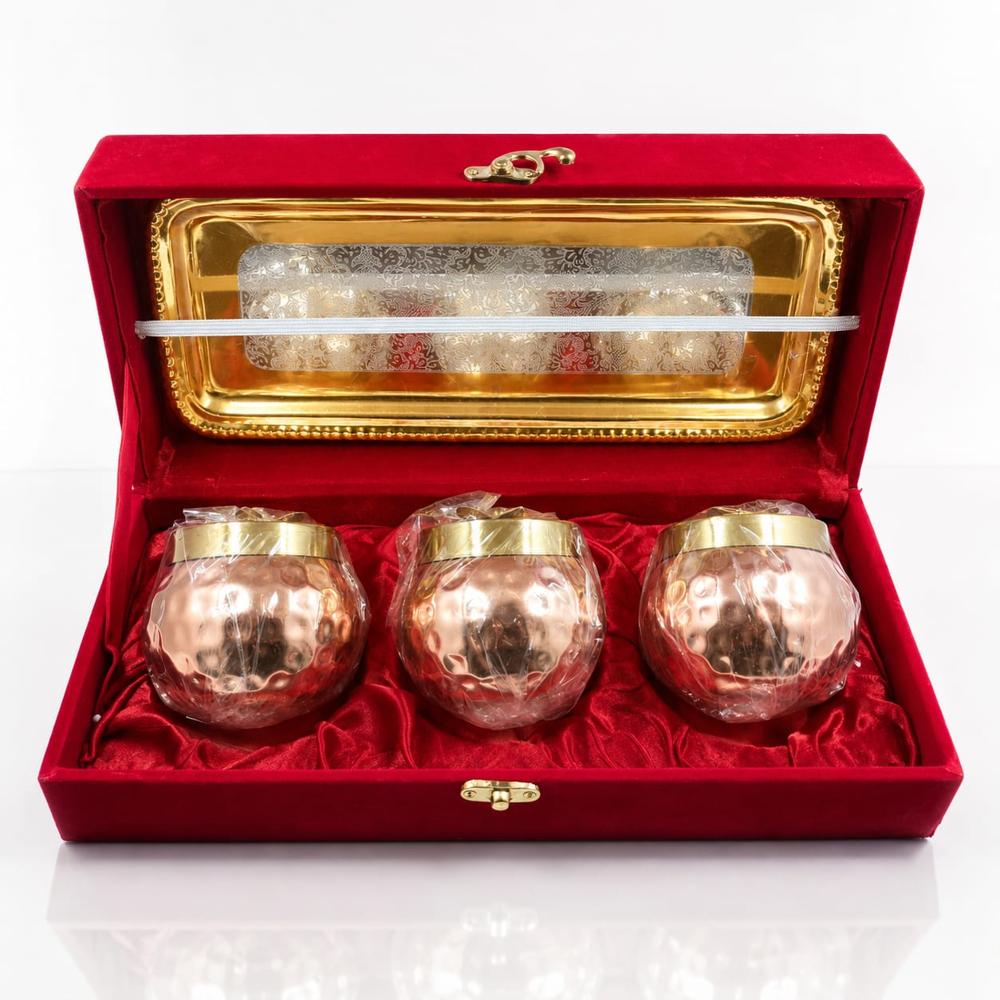 Premium Dry Fruit Jar Set With Serving Tray In Velvet Gift Box