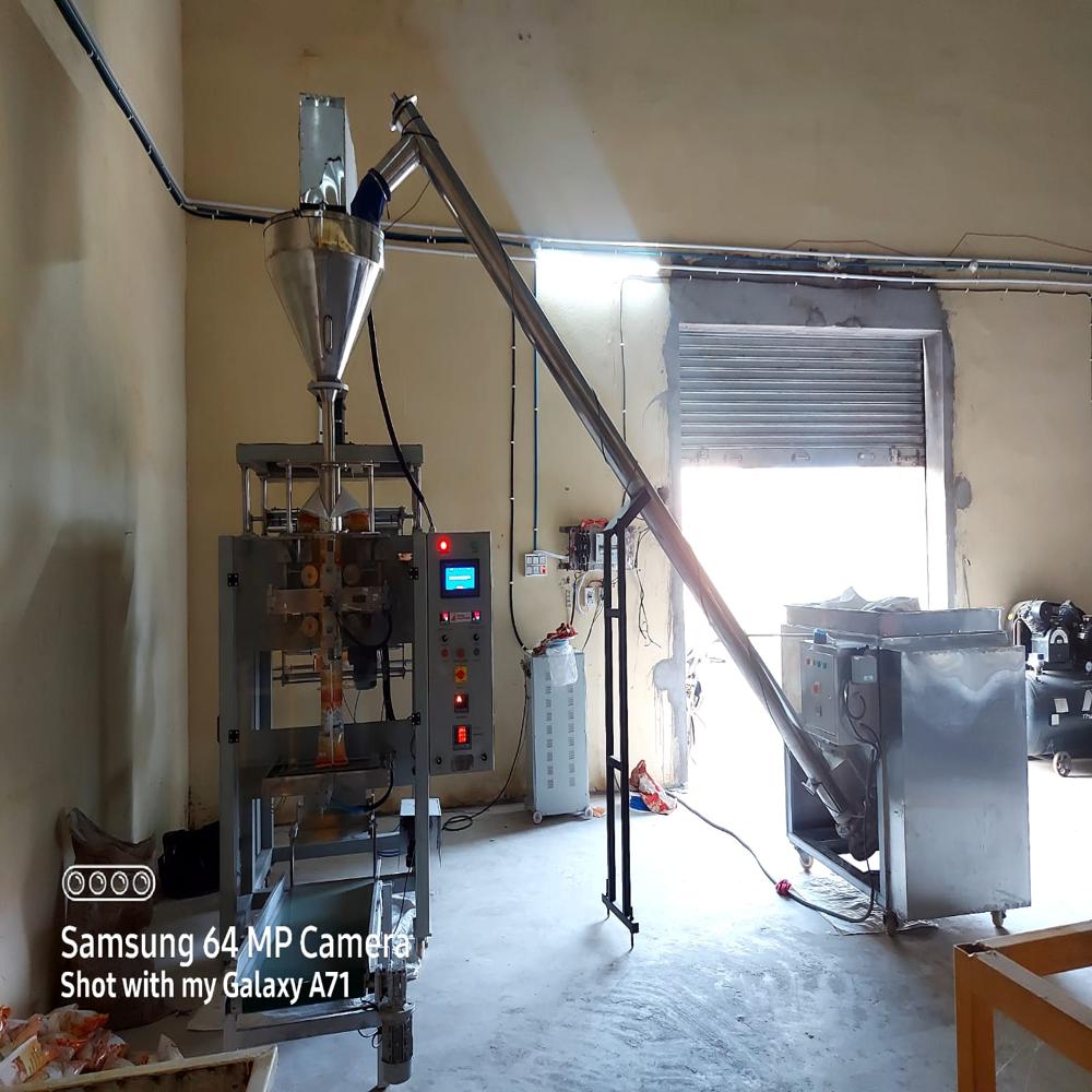 Besan Flour Pouch Packaging Machine - Stainless Steel & Mild Steel, 2200x900x1800 Mm, Silver/grey | Plc Control, Digital Hmi, Automatic Weighing & Sealing