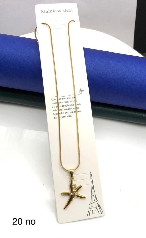Starfish Pearl Pendant Necklace - Gold Plated Alloy, Medium 3-4 cm, Hypoallergenic | Nautical Design, Snake Chain, Lobster Claw Clasp