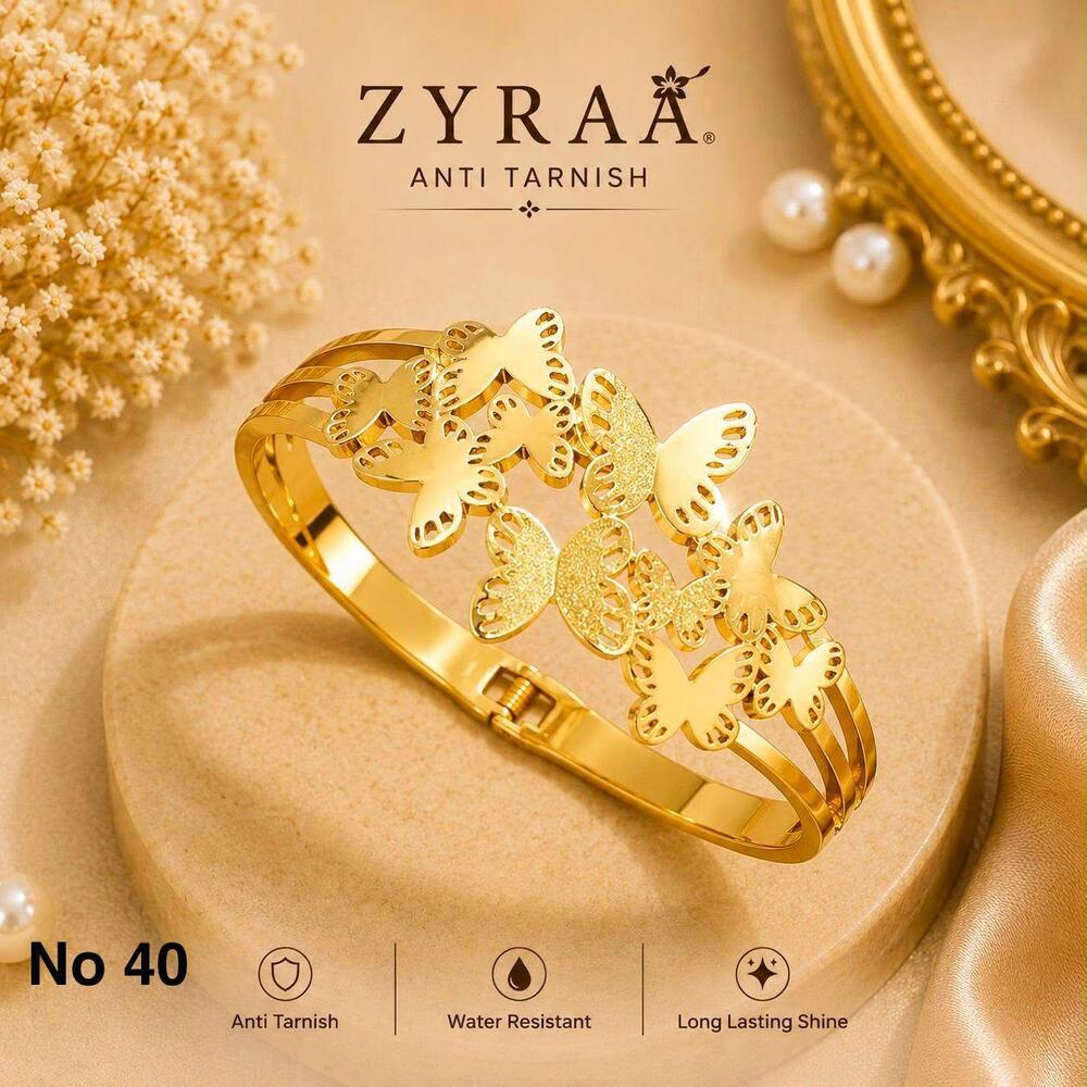Gold Butterfly Anti Tarnish Bangle