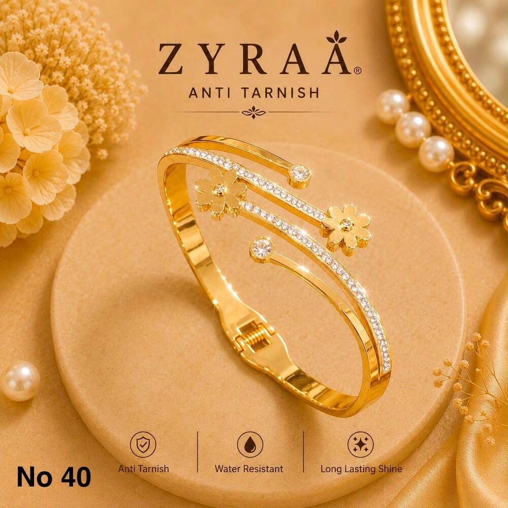 Floral Radiance Anti-Tarnish Bangle