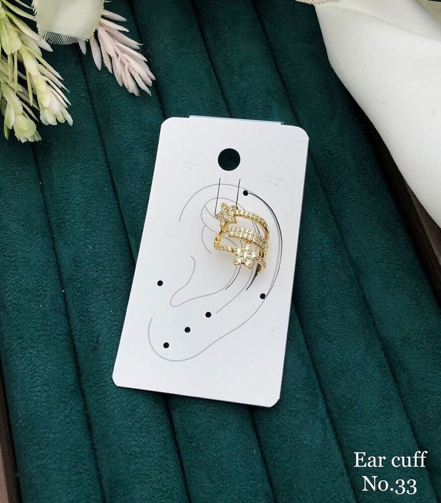 Double Star Crystal Ear Cuff