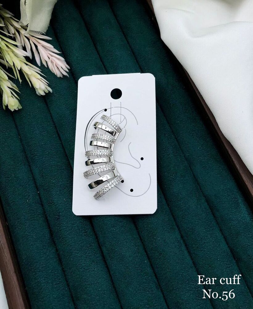 Silver Spark Crystal Ear Cuff
