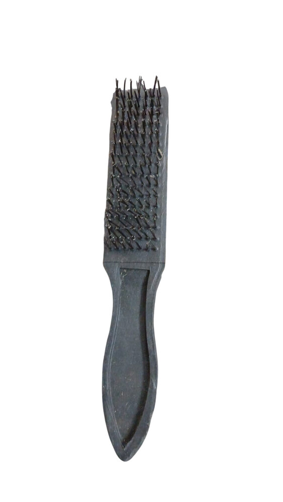 Pvc Handel No 009 Wire Brush - Steel Wire Bristles 10 Inch Black Ergonomic Handle Non-Slip Grip