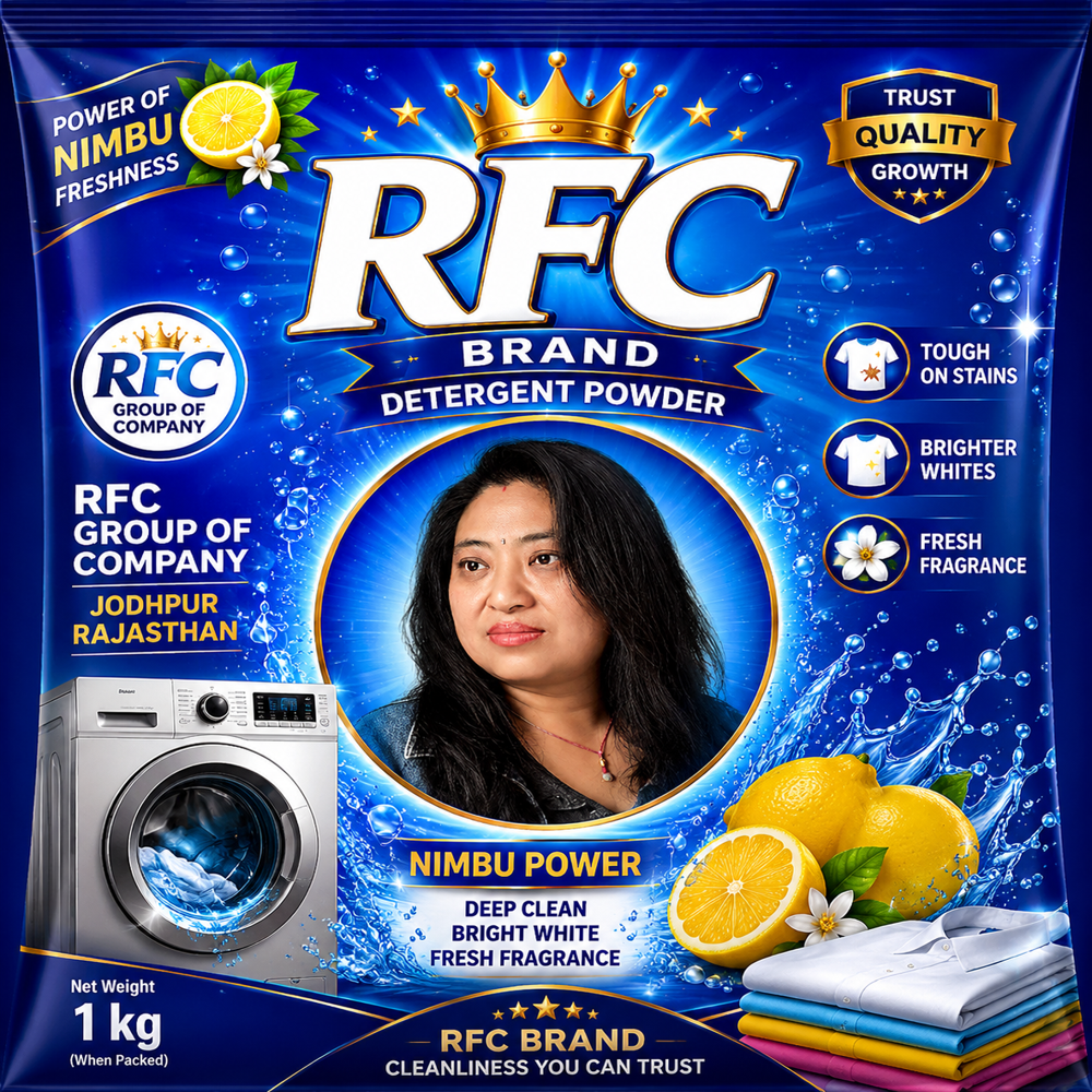 Eco-friendly Detergent Powder - Apparel Use, Hand Wash At Normal Temperature | Lemon Scent, Soft Water Compatible, Biodegradable Formula