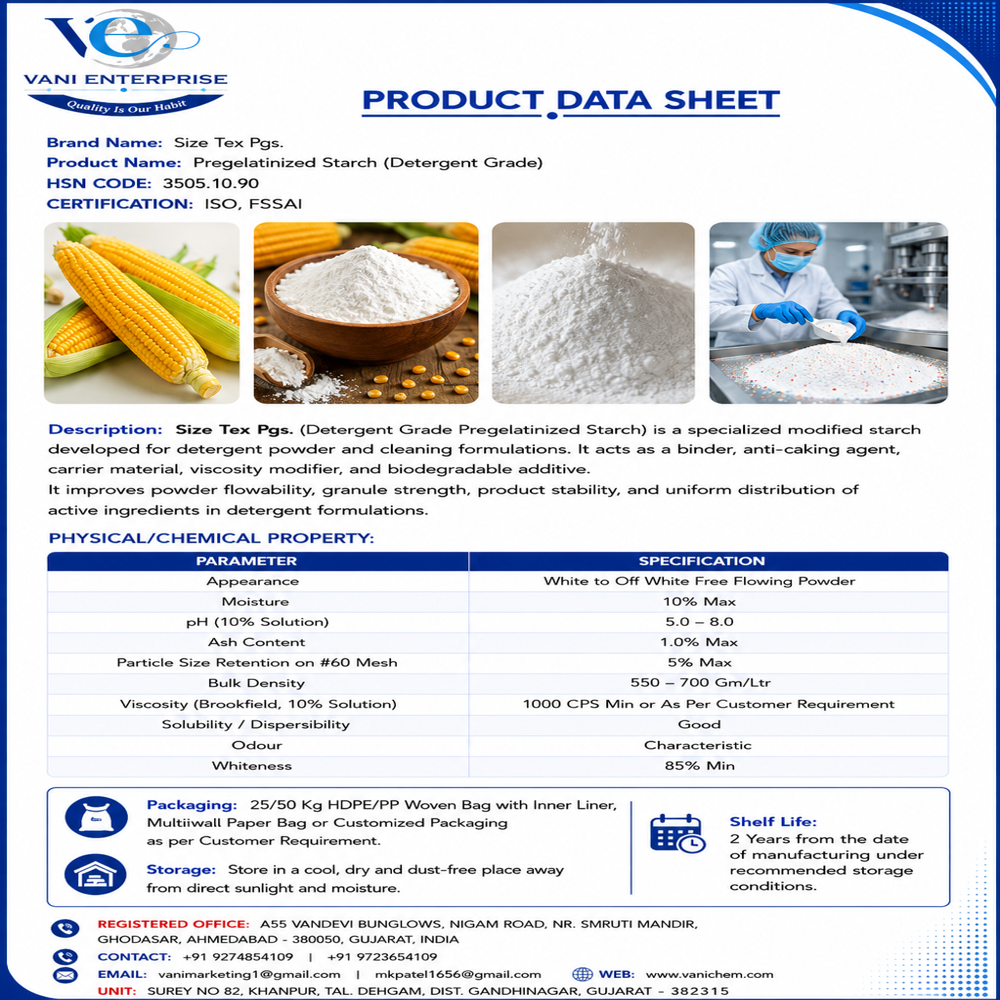 Size Tex Pgs-detergent Grade - Application: Formulation For Detergent Application