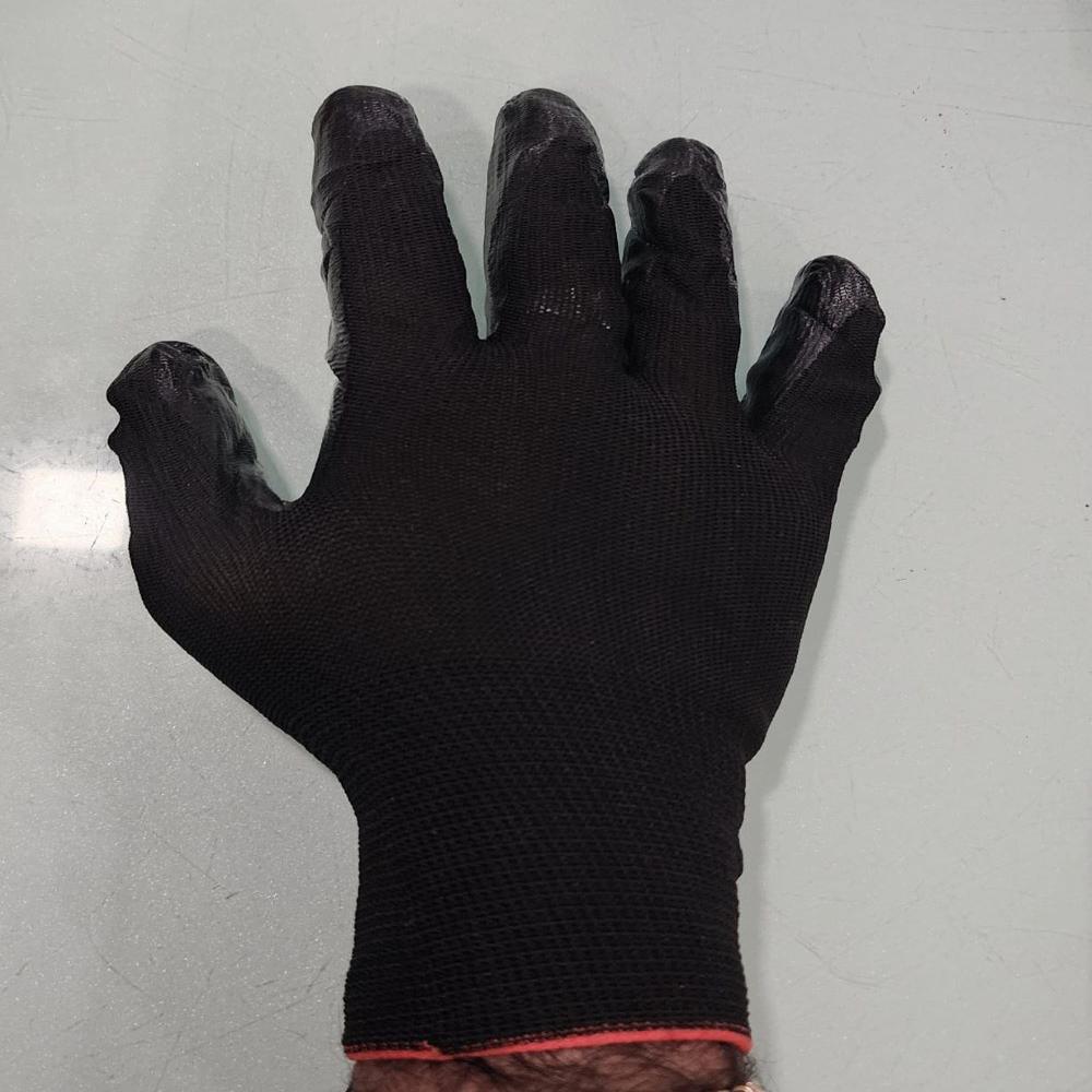 Nitrile Coated Gloves - Cut Resistant Full Finger Design | White/grey Rubber Cuff, Cotton Lining For Enhanced Grip, Ideal For Sharp Item Handling