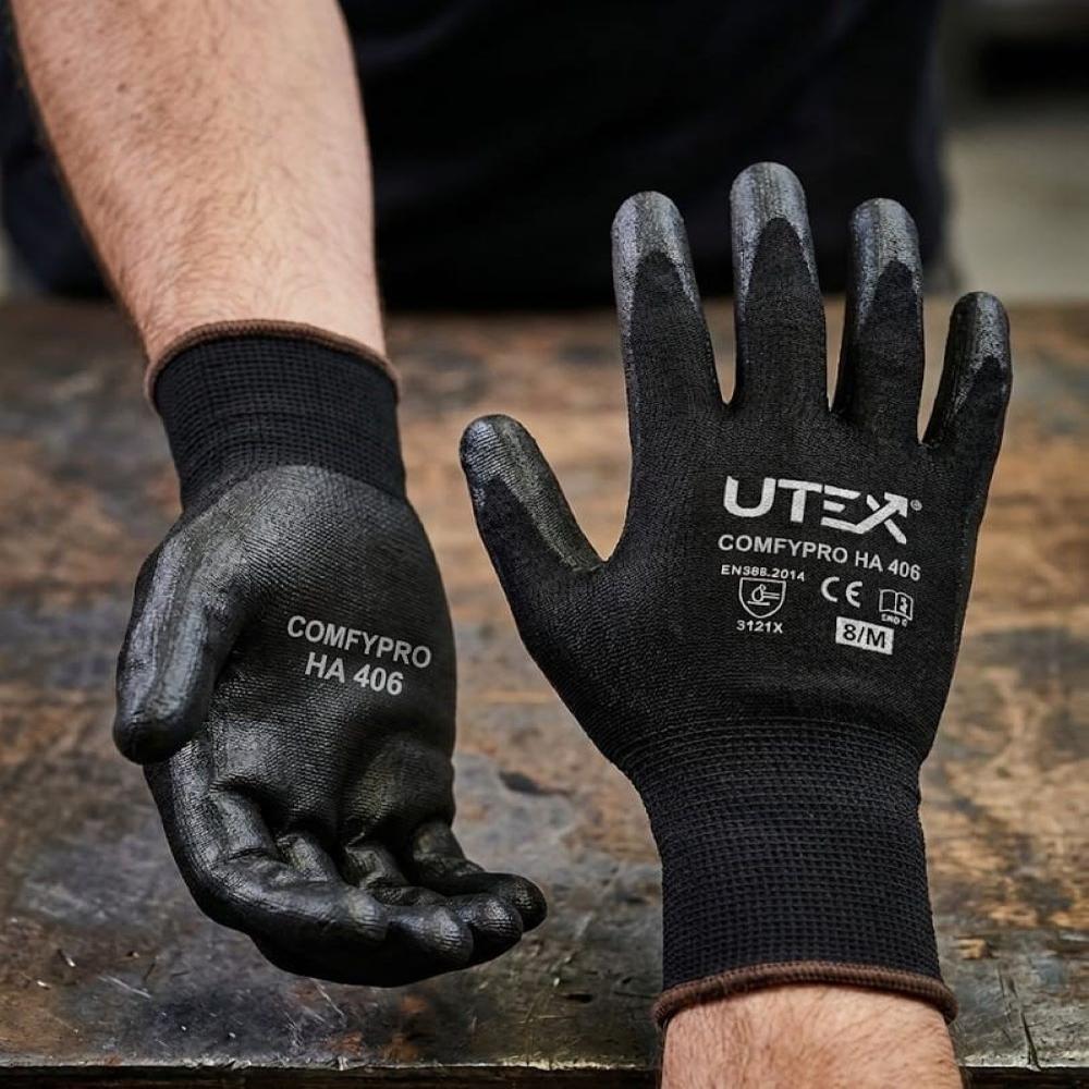 Velpro White Grey Gloves - Rubber Material, Ergonomic Fit, White/grey Color | Cool Dry, Slip-resistant, Machine Washable, Breathable Vents