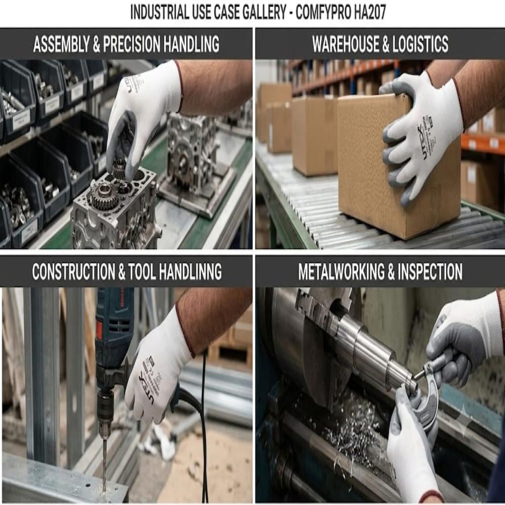 Utex HA207 Nitrile Coated White Grey Hand Gloves