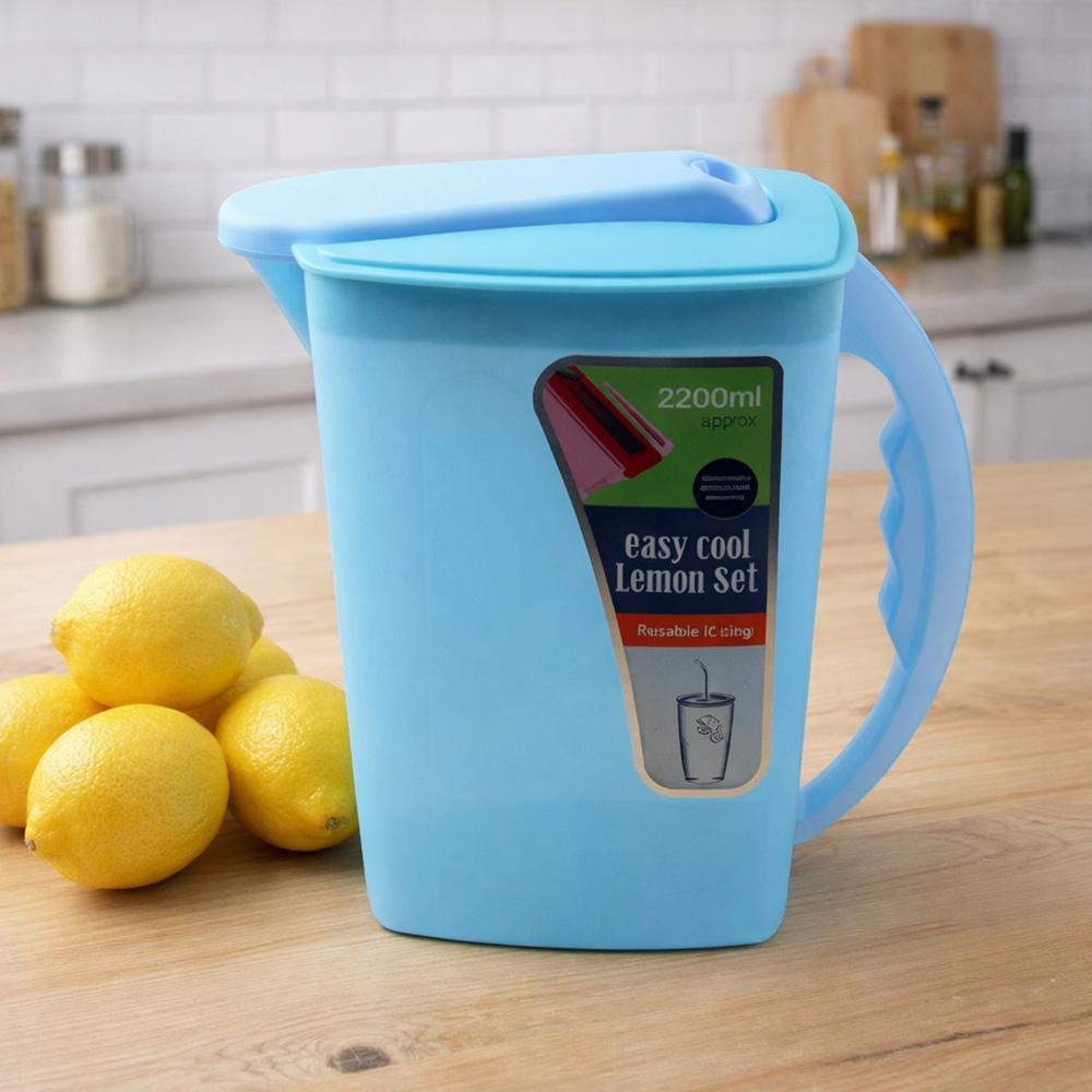 Easy Cool Lemon Set Water Jug With Lid & Handle (approx. 2200 Ml)