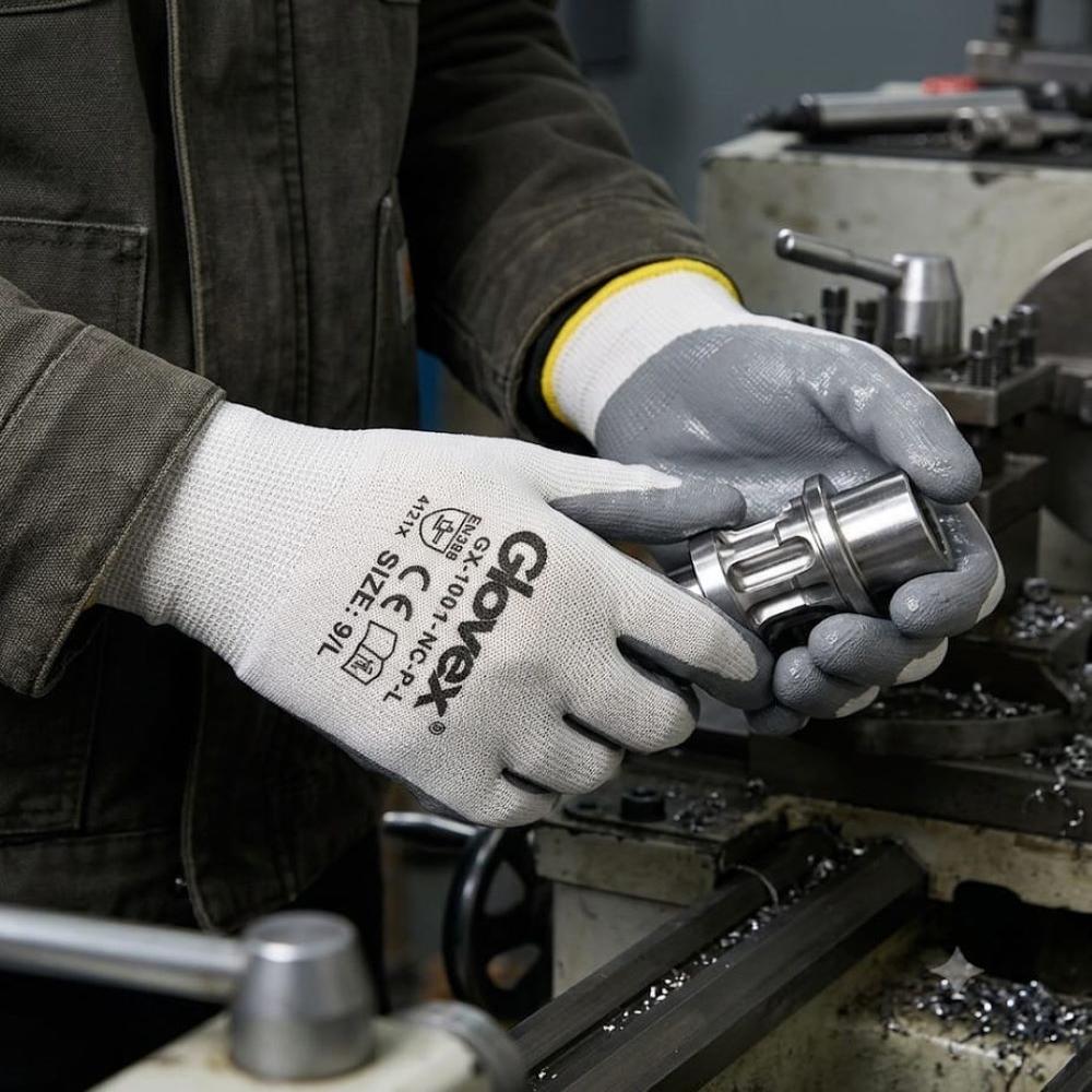 Glovex Make White Grey Nitrile Dip Hand Gloves