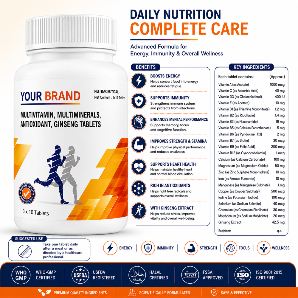 Multivitamin Multimineral Antioxidant Ginseng Tablets