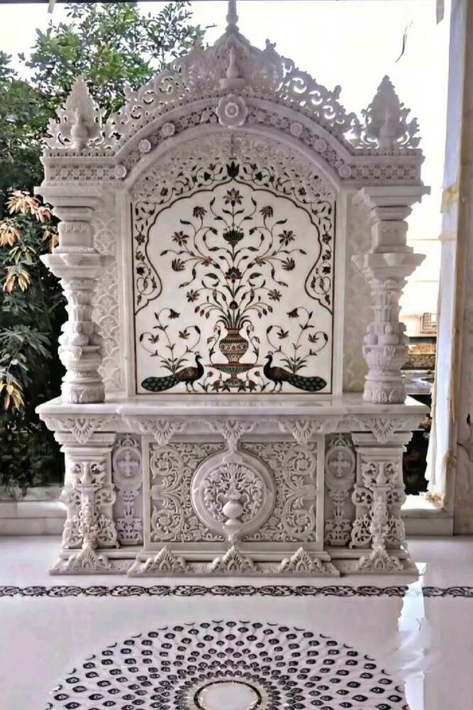 Hand-Carved Makrana Marble Temple